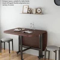 Table à manger carrée pliable en bambou pour meubles de maison dans les petits appartements, maisons en location, style moderne simple et nouveau style chinois
