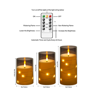 Kakoya gris acrílico LED sin llama velas electrónicas luces Halloween/Navidad boda decoración faros intermitentes uso doméstico - Product Image 2