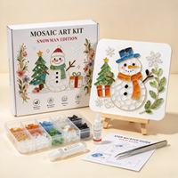 Kit de mosaïque en cristal DIY, ensemble d'art en verre marin, kit de peinture mosaïque avec chevalet, décoration d'intérieur, kit d'art fait main, cadeau