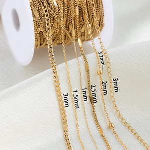 Moda paslanmaz çelik su geçirmez 18k altın dolgulu zincir rulo uzatma O çapraz zincir takı vücut zinciri diy takı yapmak - Product Image 3