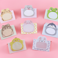Bloc-notes adhésifs en forme d'animaux debout, lot de 8, design de dessin animé mignon pour le bureau, bloc-notes créatifs pour les étudiants et le travail