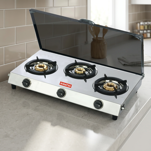 Table de cuisson à gaz GPL 3 brûleurs en acier inoxydable avec allumage électronique intégré 30 pouces pour hôtels et foyers, options multiples de tableaux de cuisson - Product Image 3