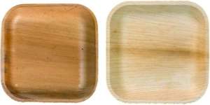 Assiette carrée jetable écologique en feuille de palmier d'arec, naturelle et biodégradable, pour servir les aliments - Product Image 2