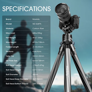 Trípode de tiro para caza al aire libre y cámara con adaptador Arca <span class=keywords><strong>Swiss</strong></span> Cabezal de bola de 360 ° - Product Image 2