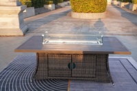 Mobilier de jardin extérieur moderne gaz jardin extérieur Aluminium foyer Table à manger