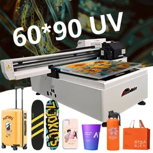 60x90 pluma/caja/taza/madera/CD/USB/caja de teléfono impresora uv de cama plana Digital máquina impresora de barniz