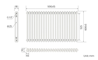 Radiateur de colonne en acier blanc de luxe 1010x600mm pour radiateur d'eau de chauffage central pour la maison