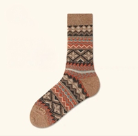 Chaussettes décontractées unisexe mi-mollet à double couture, style tribal ethnique, motif écossais vintage, collection automne-hiver 2026, polyvalentes et tendance pour le quotidien