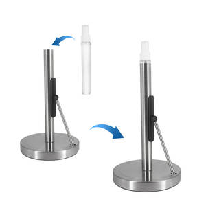 स्टेनलेस स्टील पेपर तौलिया स्प्रे बोतल के साथ आधुनिक मुक्त स्थायी कागज तौलिया धारक घरेलू रसोई के लिए भारित - Product Image 6