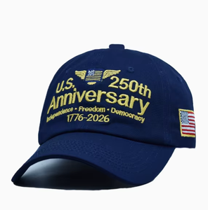หมวกเบสบอลครบรอบ 250 ปีสหรัฐอเมริกา พร้อมโลโก้ปัก ปีกโค้ง และดีไซน์สไตล์วินเทจที่แสดงออกถึงความรักชาติ - Product Image 3