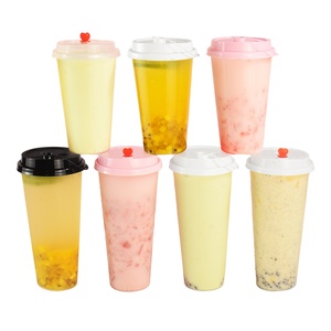 Gobelets en plastique jetables à paroi simple en PP rigide Zhongxing 700 ml (24 oz) de 90 mm de diamètre pour thé Boba, jus et soda, avec logo personnalisé – Vente en gros - Product Image 1