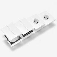 Interruptores y Enchufes de Pared WESA Ultrafinos con Botón Pulsador de 1/2/3 Vías, Enchufe Europeo de 1/2 Vía, Combinación Libre, Diseño Moderno de Lujo