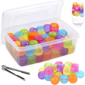 Cubitos de hielo reutilizables cuadrados Refreezable coloridos libres de BPA no diluyentes para bebidas