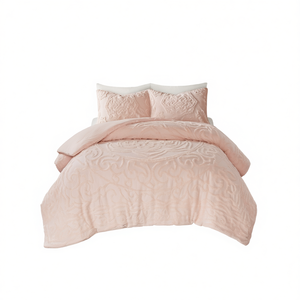 Ensemble de couette en coton chenille à motifs tuftés en 3 pièces, literie douce et confortable pour la maison - Product Image 1