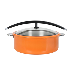 Plat rond à réchaud 3 plis avec couvercle en verre Φ320×H120 Φ360×H100 - Product Image 2
