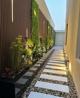 Panel Dinding Eksterior AOLO WPC Modern Slat Fluted Tahan Air Tahan Api untuk Villa dengan Desain Grafis Harga Terjangkau