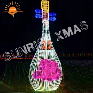 Décoration extérieure géante 3D, instrument <span class=keywords><strong>de</strong></span> musique LED, piano, guitare, violon, <span class=keywords><strong>saxophone</strong></span>, trompette, sculpture, motif lumineux - Product Image 4