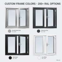 Fenêtre à battant en alliage d'aluminium certifiée CE, à rupture de pont thermique, style européen, avec pare-soleil et isolation thermique pour maison, design moderne