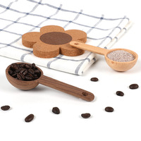 Étiquette personnelle 7.5/10/15ml Cuillère à café aux épices Cuillère à mesurer à long manche en bois de noyer noir