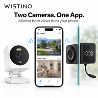 Caméra de fenêtre Wistino avec vitrine en verre, stockage cloud, prise en charge de la connexion directe et alerte de détection humaine