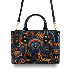 Latest Style Shoulder Bag Hand Bags For Women The Origin Black Art Pattern Handbag For Women Luxury Ladies Shoulder Bags