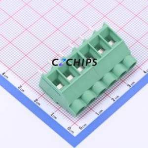 DB910-6.35-6P-GN-S Screw Terminal Block P=6.35mm Connector ( Construction: 1x6P )( Pitch: 6.35mm )( Color: Green ) - Product Image 1