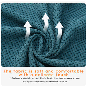 <span class=keywords><strong>Serviette</strong></span> de yoga antidérapante OEM/ODM 180x60cm, microfibre avec motifs de poignées en silicone personnalisés - Product Image 3