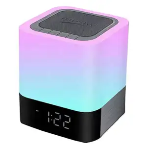 Lampu warna-warni Mini Speaker nirkabel kotak musik lampu sentuh speaker bluetooth portabel pengeras suara jam alarm pintar