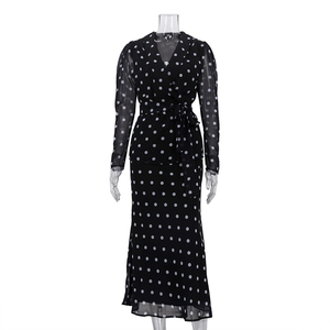 Completo Primaverile 2026 per Donna, Due Pezzi Alla Moda ed Eleganti in Chiffon a Pois, Set Gonna e Camicetta - Product Image 4