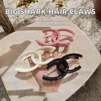 QX Double C Styles Pinces à cheveux décoratives en acrylique pour femmes, grandes pinces requin pour queue de cheval, 11 cm, protection solaire, maintien au chaud, mariage