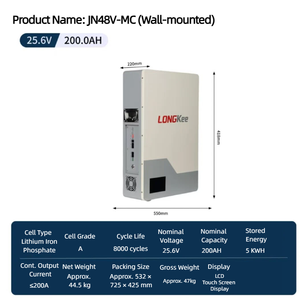 แบตเตอรี่ลิเธียมไอรอนฟอสเฟตแบบติดผนัง 51.2V 48V 100Ah ระบบกักเก็บพลังงานแสงอาทิตย์สำหรับใช้ในครัวเรือน 10KWh15KWh30KWhLiFePO4 - Product Image 2