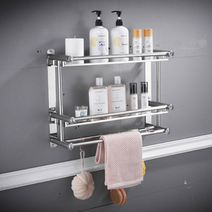<span class=keywords><strong>Toallero</strong></span> de Esquina de Acero Inoxidable de Dos Niveles para Baño de Hotel, con Instalación en Pared, Diseño Moderno - Product Image 3