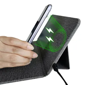 Escrever notebook top seller carregamento sem fio mouse pad no carregador de tecido com suporte para caneta