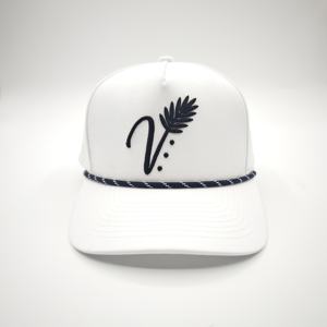 Casquette de baseball sportive personnalisée en polyester/coton à 5 panneaux, ajustable, profil moyen, imperméable, avec trous découpés au laser et cordon, motif léopard/à pois, vente en gros - Product Image 4
