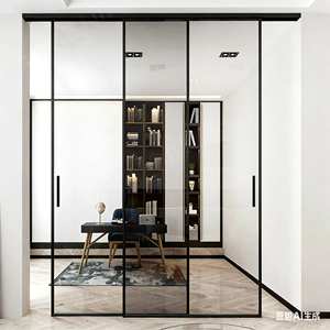 <span class=keywords><strong>Porte</strong></span> <span class=keywords><strong>coulissante</strong></span> en <span class=keywords><strong>verre</strong></span> trempé avec profilé en aluminium à cadre étroit sur mesure, 1 ensemble MOQ, fabrication directe, portes coulissantes en <span class=keywords><strong>verre</strong></span> pour cuisine - Product Image 2