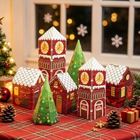 Boîtes cadeaux en carton pour Noël, pliables, pour bonbons, biscuits, en-cas, emballage 230 g/m², recyclables, boîte de l'avent