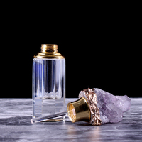 Bouteille de parfum en cristal d'améthyste naturelle, 1 pièce, huile de luxe, décoration de salon