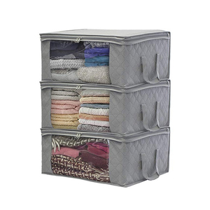 Foldable Zipper Closet Storage Bag Underbed Clothes Storage Organizer for Bedding Blanket Toy