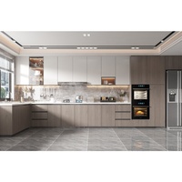 Meubles de cuisine modulaires modernes en granit artificiel, bois massif, acier inoxydable, MDF, panneaux mélaminés pour appartement, rangement efficace