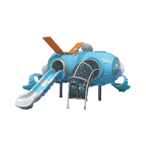 Mới Ngoài Trời Bầu Trời Màu Xanh Chủ Đề Mẫu Giáo Khách Sạn Trượt Thiết Bị Vinyl Và Nhựa Kết Hợp Leo Núi Trượt - Product Image 1