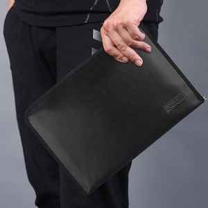 Porte-documents portable noir ignifuge et étanche, sacs à documents avec revêtement en silicone non irritant, produits de rangement pour argent et dossiers - Product Image 6
