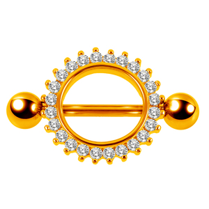 Anello per <span class=keywords><strong>Capezzolo</strong></span> in Acciaio Inossidabile con Zirconi Multipli, Barbell Dritto per Lingua, per Matrimonio e Fidanzamento - Product Image 4