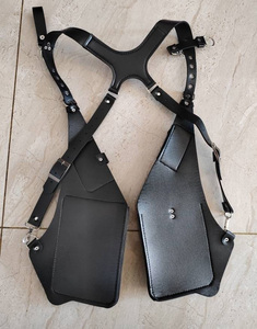 <span class=keywords><strong>Sac</strong></span> bandoulière rétro steampunk en cuir PU pour homme avec logo personnalisé, étui de téléphone réglable, sacoche harnais – Vente en gros - Product Image 3