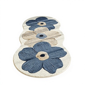 Tappeto in Finto Cashmere con Motivi Floreali, Delicato sulla Pelle, Confortevole, per Camera da Letto, Soggiorno e Tavolino da Caffè, Vendita Transfrontaliera - Product Image 1