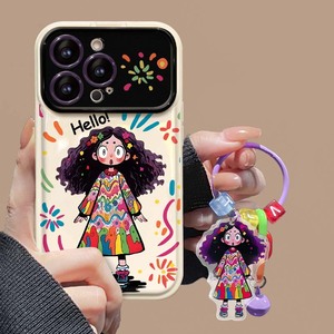 Scarabocchio ragazza stampa <span class=keywords><strong>fotocamera</strong></span> supporto a specchio ciondolo TPU custodia per telefono cellulare per <span class=keywords><strong>Iphone</strong></span> 17 8 X Xr XS <span class=keywords><strong>11</strong></span> 12 13 14 15 16 <span class=keywords><strong>Pro</strong></span> <span class=keywords><strong>Max</strong></span> - Product Image 2