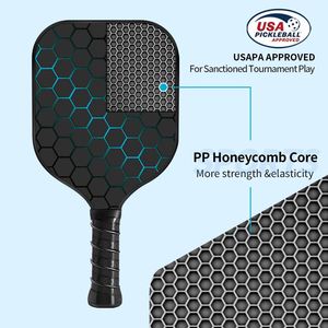 ไม้พายพิคเคิลบอล USAPA Sport แบบพกพา น้ำหนักเบา ทำจากไฟเบอร์กลาส พร้อมโลโก้สั่งทำได้ สำหรับผู้หญิง ผู้ชาย และผู้ใหญ่ - Product Image 4