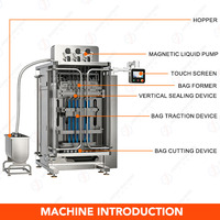 Machine d'emballage automatique multi-voies pour liquides, 4, 6 ou 8 voies, VFFS, pour sachets de café liquide instantané