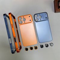 Protection d'écran arrière pour téléphone avec cadre métallique et protection d'objectif d'appareil photo, transforme d'autres modèles en iPhone 17 Pro Max