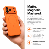 Coque de téléphone magnétique en PC mat de luxe, finition miroir, grande découpe pour appareil photo, antichoc, pour iPhone 15 Pro Max et iPhone 17 Pro Max, vente en gros usine
