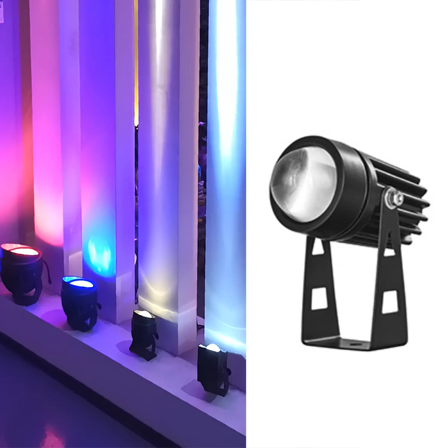 Proyector de luz Led de 3W para pared, reflector de iluminación de paisaje, resistente al agua IP65, color Rgb, arandela de pared, ángulo de haz estrecho